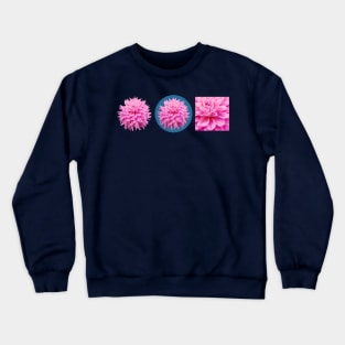 Pink Dahlia Floral Art Crewneck Sweatshirt